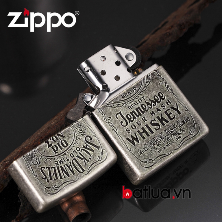 Bật lửa Zippo phiên bản Antique Bạc Dòng Jack Daniels 81