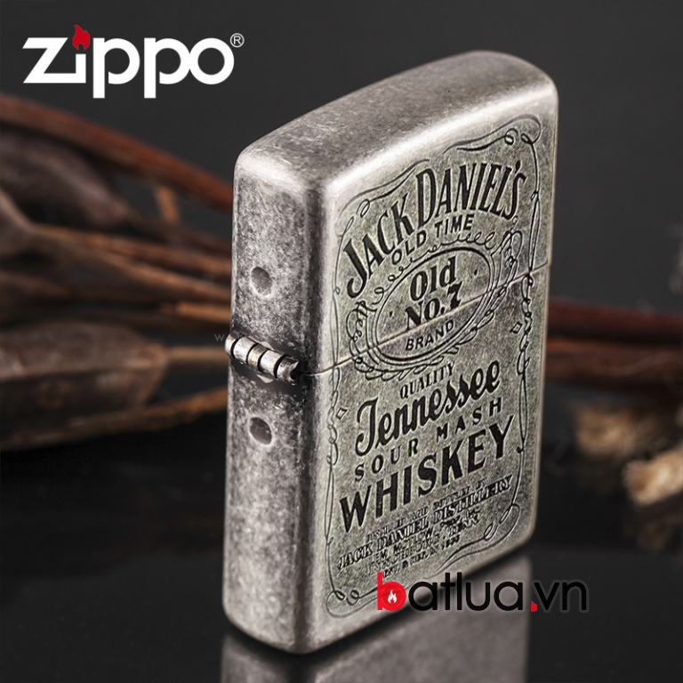 Bật lửa Zippo phiên bản Antique Bạc Dòng Jack Daniels 81