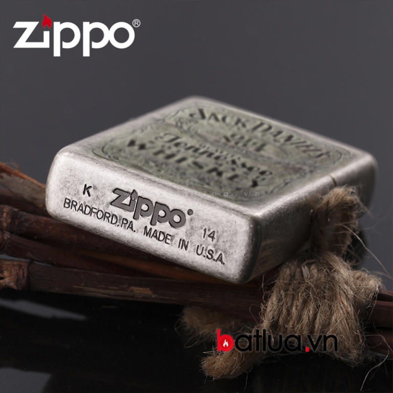 Bật lửa Zippo phiên bản Antique Bạc Dòng Jack Daniels 81