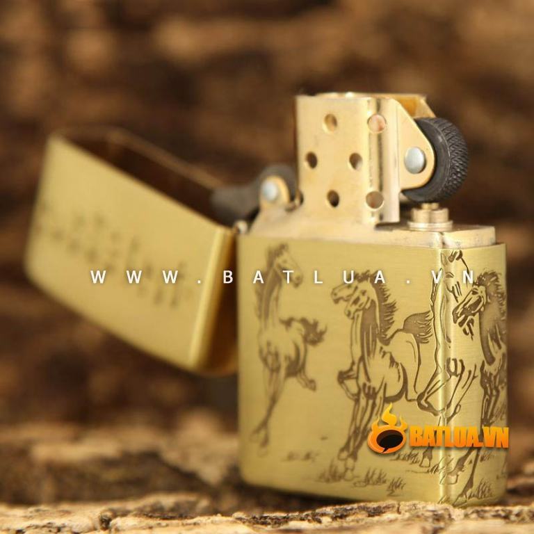 Bật lửa Zippo chính hãng chất liệu đồng hình song mã