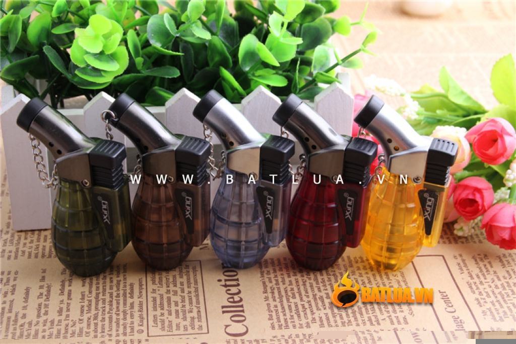 Bật lửa khò súng kiểu dáng trái lựu đạn nhiều màu sắc