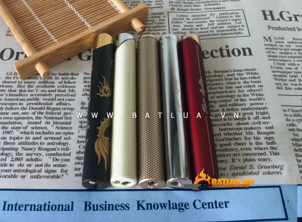 Bật lửa Tiger 858 hình trụ tròn thanh lịch nhiều màu sắc