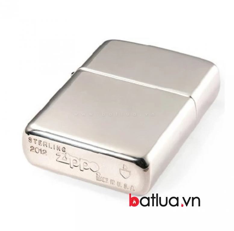 Bật lửa zippo chính hãng bạc nguyên khối  USA bạc bóng