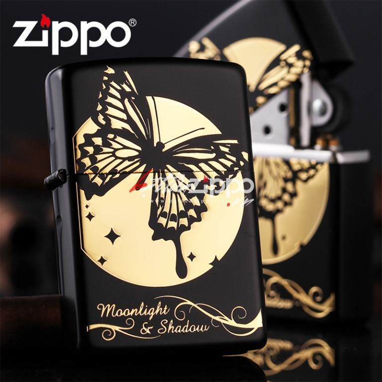 Bật lửa Zippo chính hãng nguyên khối hình bướm đêm