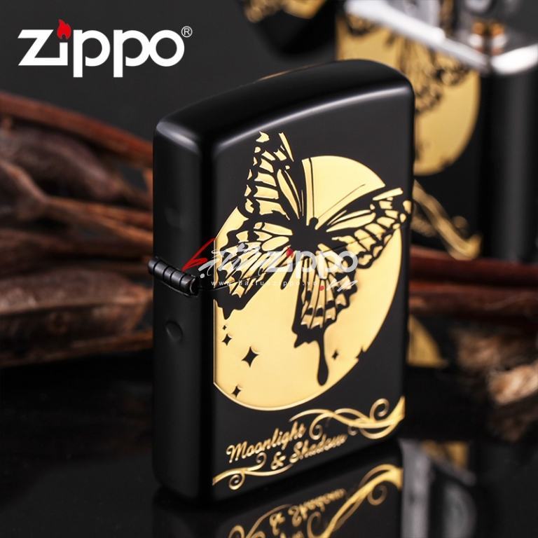 Bật lửa Zippo chính hãng nguyên khối hình bướm đêm