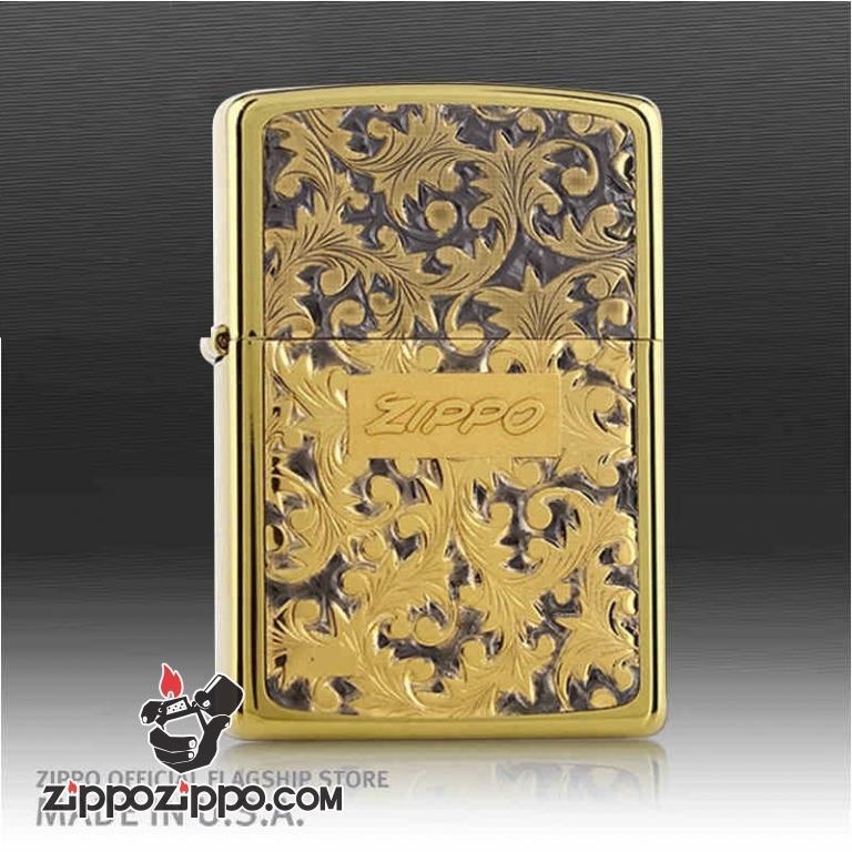 Bật lửa Zippo Đồng khắc hoa văn Arabesque K4