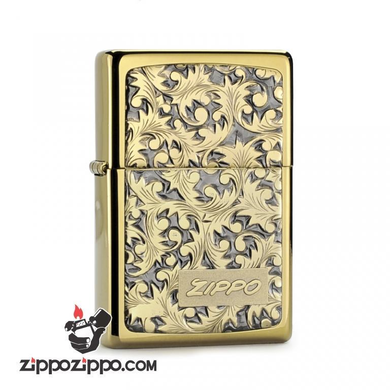 Bật lửa Zippo đồng khắc hoa văn Arabesque K5