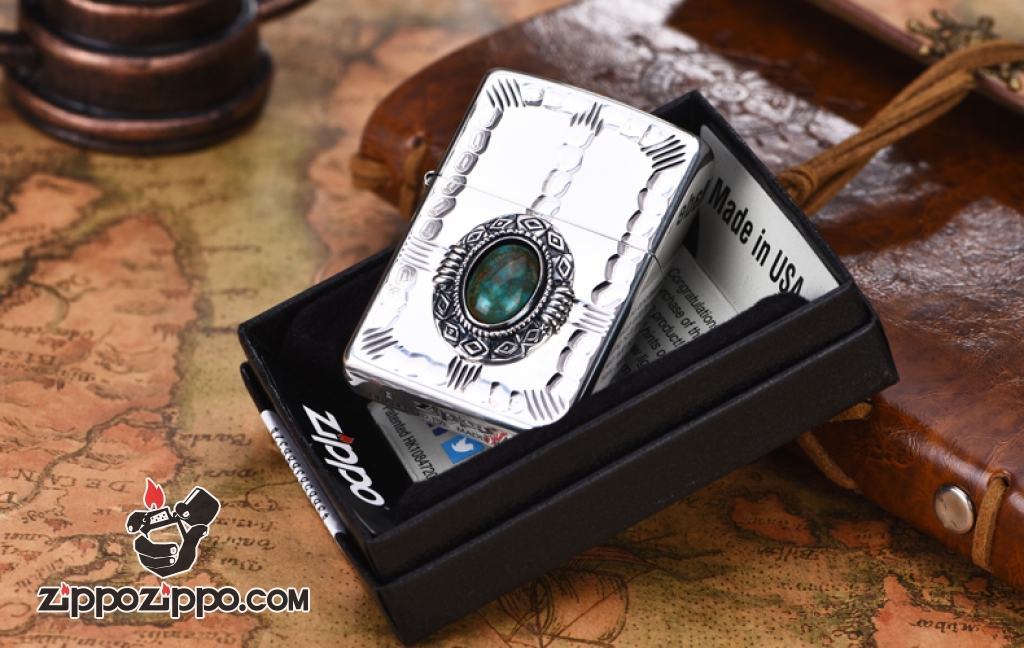 Bật lửa Zippo mạ bạc đính đá Limited Edition
