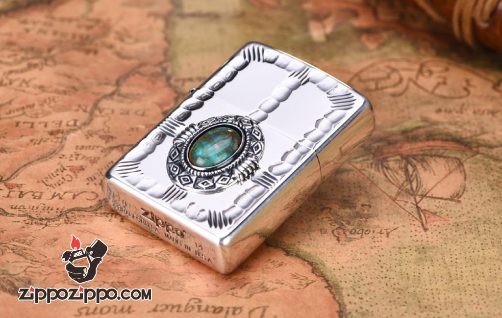 Bật lửa Zippo mạ bạc đính đá Limited Edition