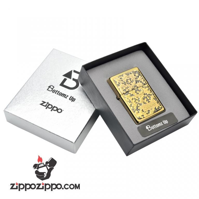 Bật lửa Zippo đồng khắc hoa văn Arabesque K5