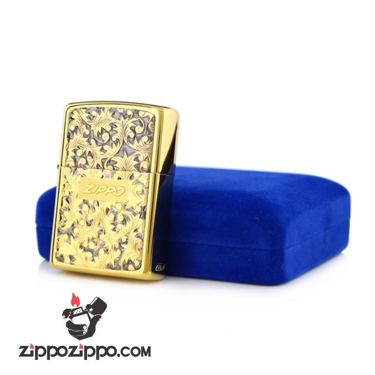 Bật lửa Zippo Đồng khắc hoa văn Arabesque K4