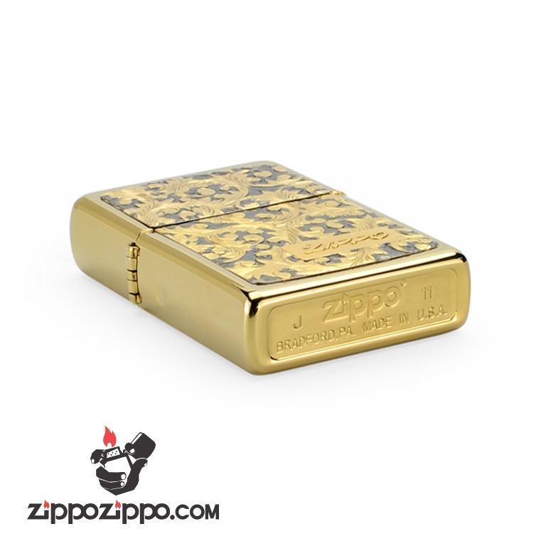 Bật lửa Zippo đồng khắc hoa văn Arabesque K5