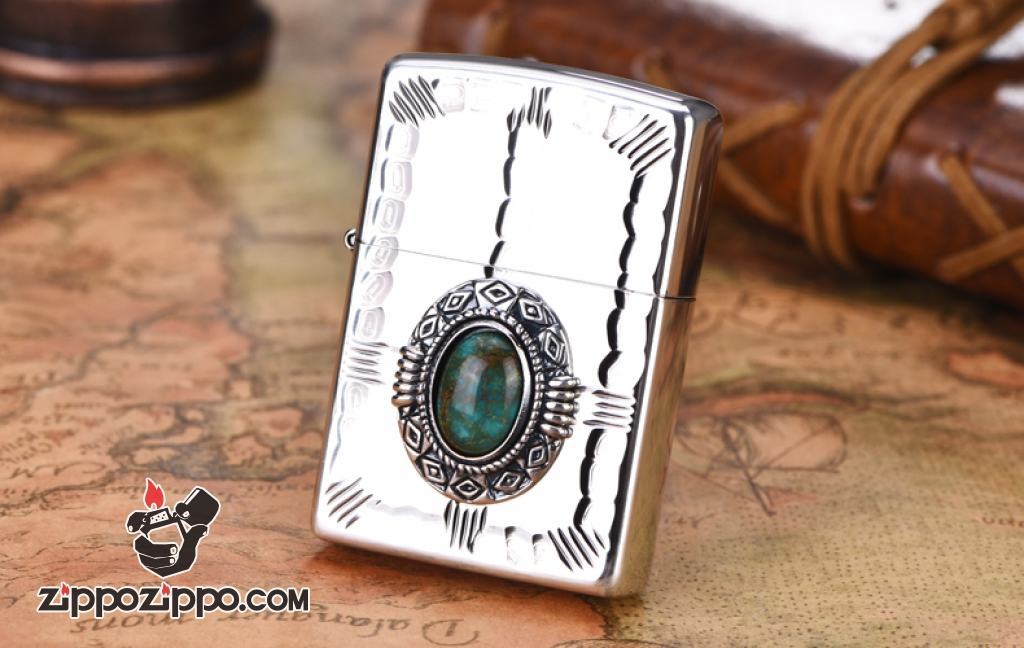 Bật lửa Zippo mạ bạc đính đá Limited Edition