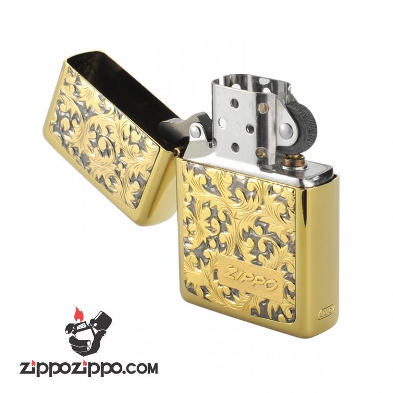 Bật lửa Zippo đồng khắc hoa văn Arabesque K5