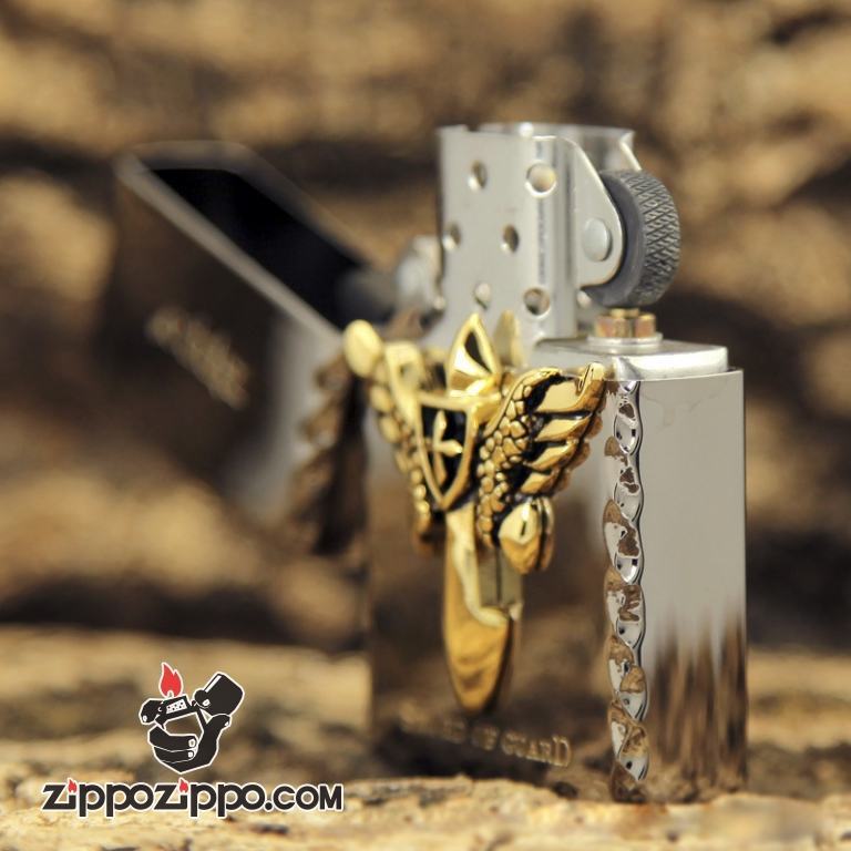 Bật lửa ZIppo khắc nổi huy hiệu Sword of Guard xuất hàn