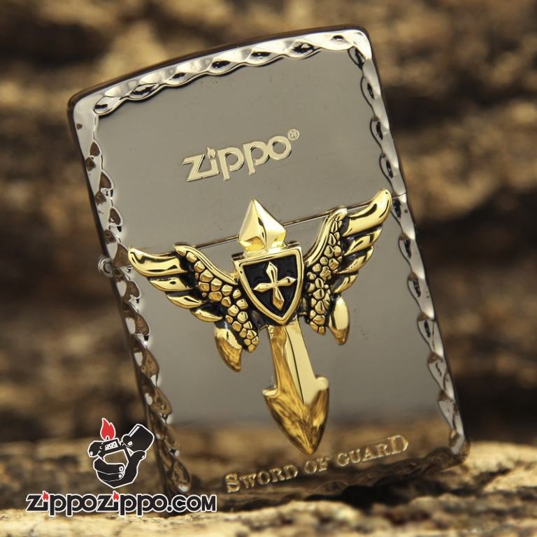 Bật lửa ZIppo khắc nổi huy hiệu Sword of Guard xuất hàn