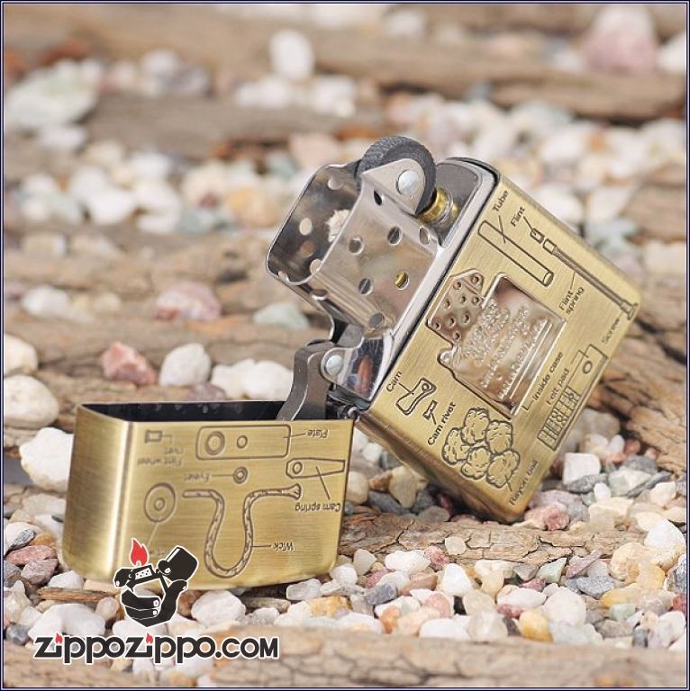 Bật lửa ZIppo Đồng khắc mô hình Zippo