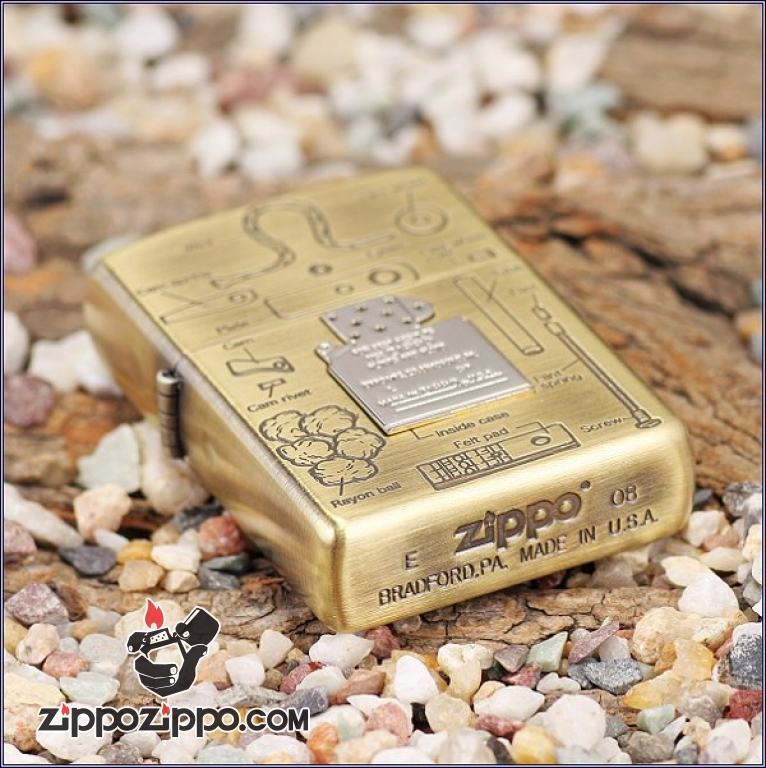 Bật lửa ZIppo Đồng khắc mô hình Zippo