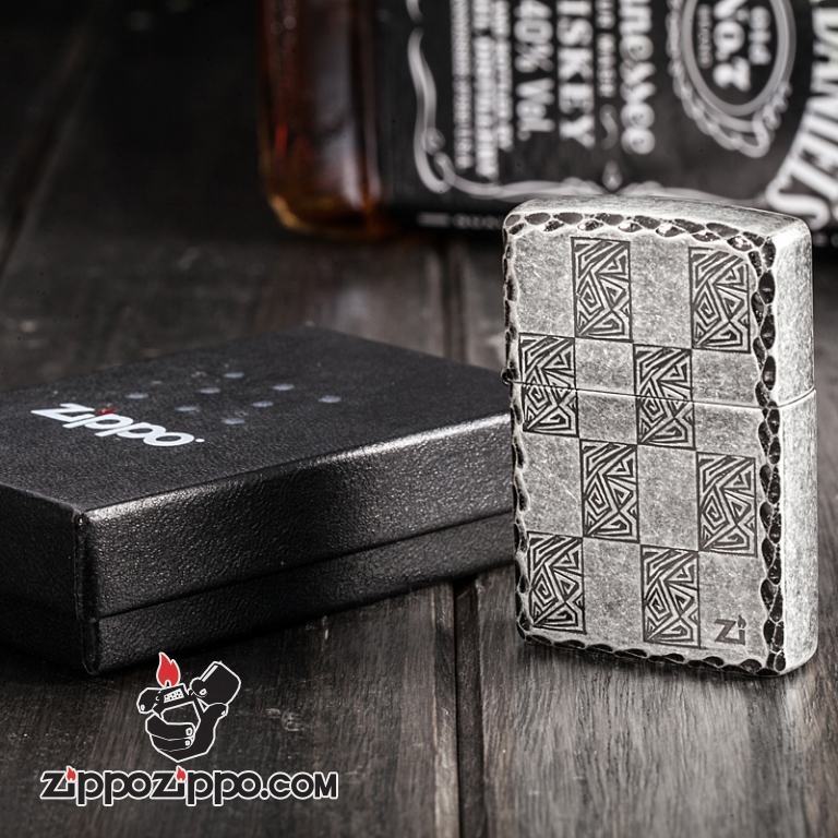 Bật lửa Zippo Bạc kẻ sọc