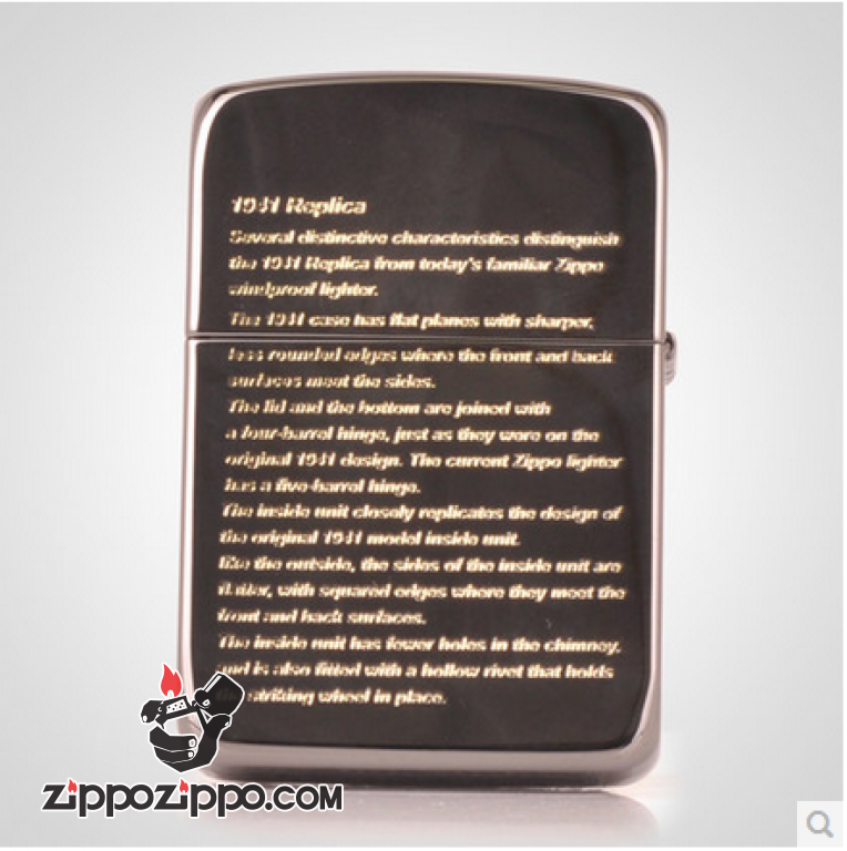 Bật lửa Zippo đen phiên bản 1941 Replica