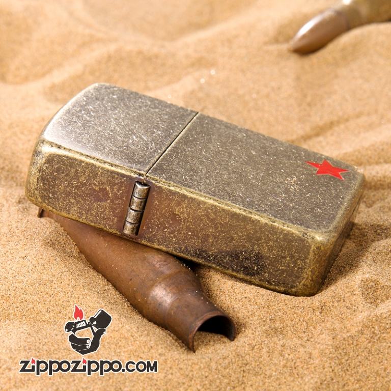 Bật lửa Zippo Đồng cổ khắc hoa văn ngôi sao 1941