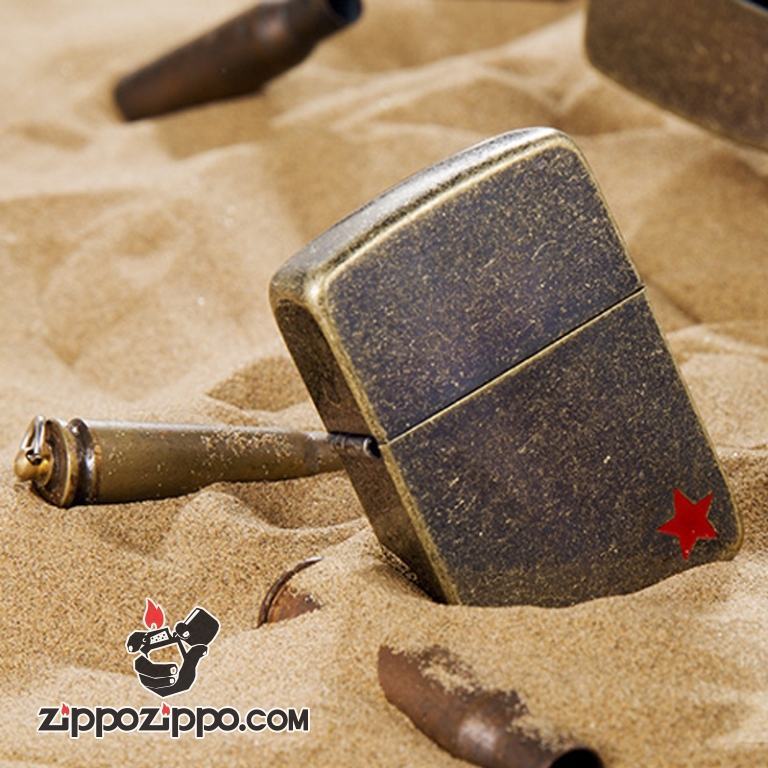 Bật lửa Zippo Đồng cổ khắc hoa văn ngôi sao 1941