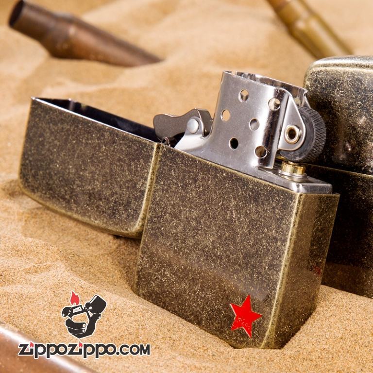 Bật lửa Zippo Đồng cổ khắc hoa văn ngôi sao 1941