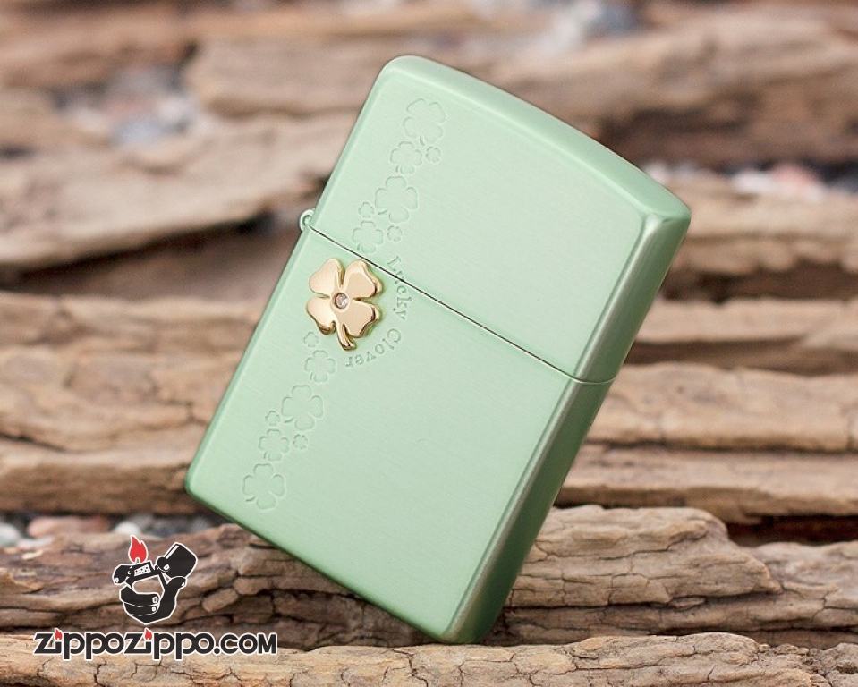 Bật lửa Zippo xanh phiên bản LUCKY CLOVER