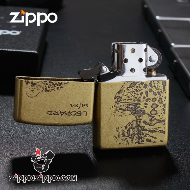 Bật lửa Zippo khắc hình báo phiên bản Leopard