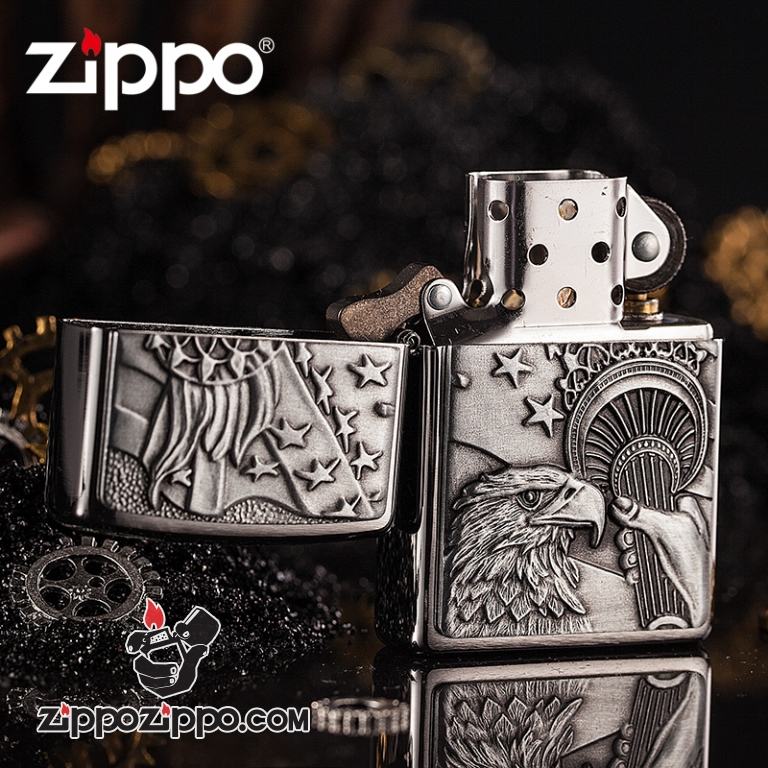 Bật lửa Zippo khắc biểu tượng cờ Mỹ