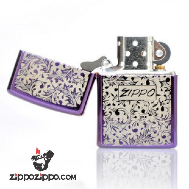 Bật lửa Zippo phiên bản Original in hoa văn trắng