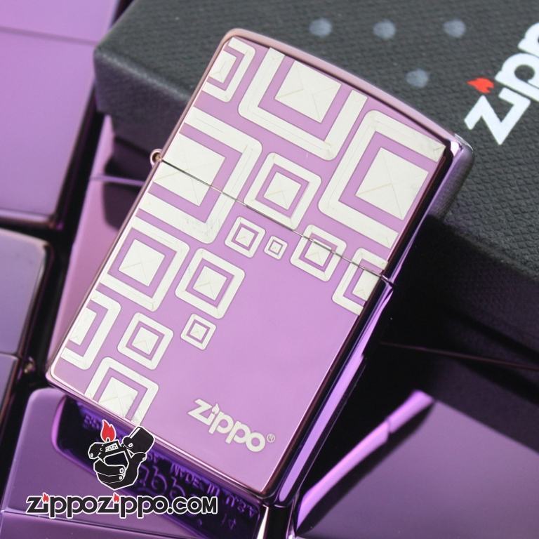 Bật lửa Zippo phiên bản Zibing in nhiều ô vuông