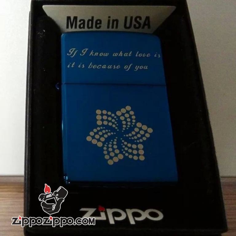 Bật lửa Zippo phiên bản Original in hình bông hoa lớn