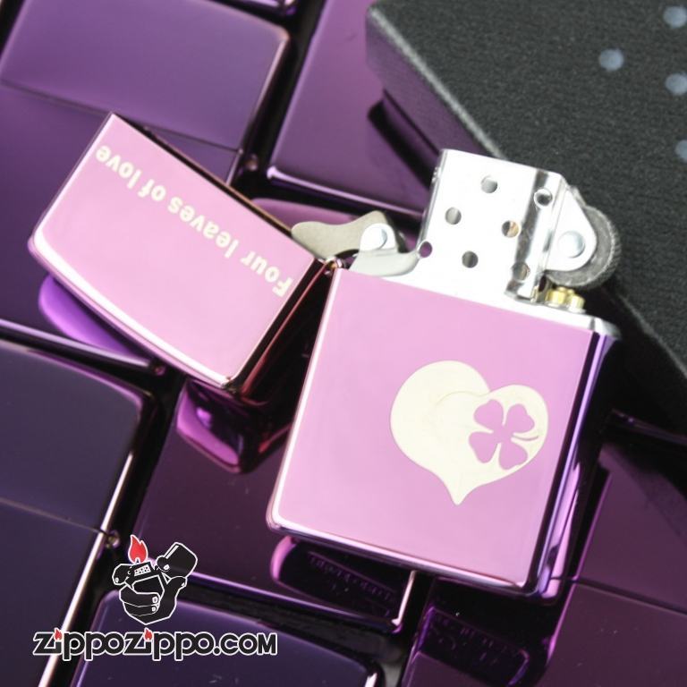 Bật lửa Zippo phiên bản Zibing trái tim Lucky Clover