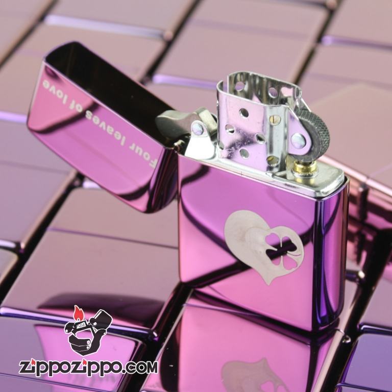 Bật lửa Zippo phiên bản Zibing trái tim Lucky Clover