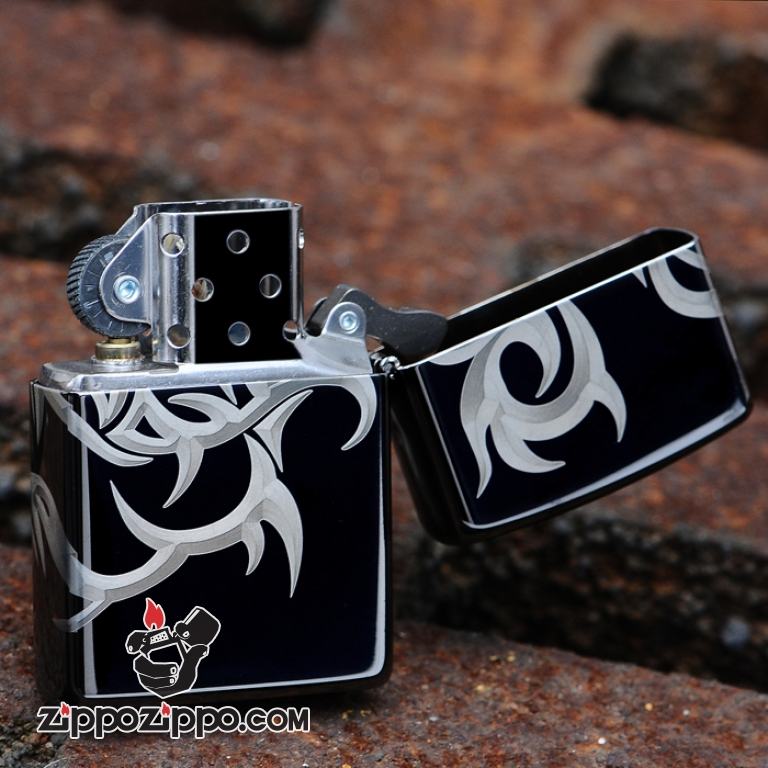 Bật lửa Zippo mặt gương đen phiên bản Dragon Soul