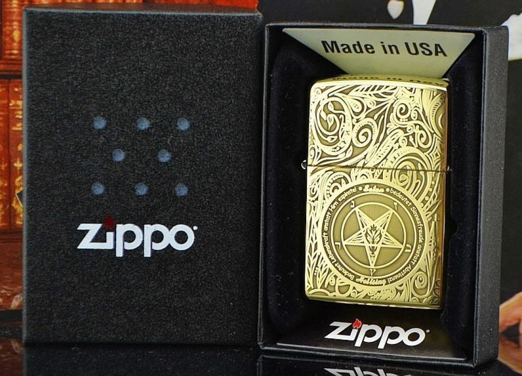 Bật lửa Zippo đồng khắc kỹ hiệu Satan