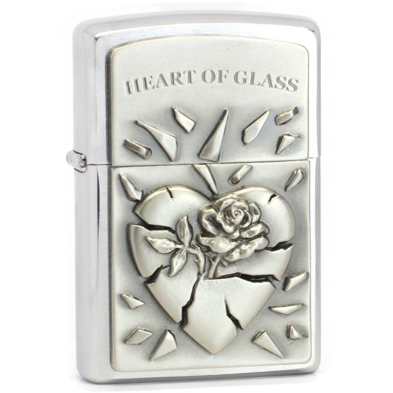 Bật lửa Zippo phiên bản Châu Âu Hình Hoa hồng đâm vỡ trái tim