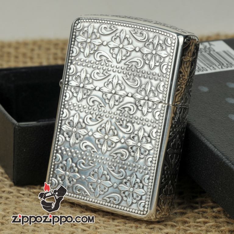 Bật lửa Zippo phiên bản mặt khắc 162 bạc chéo