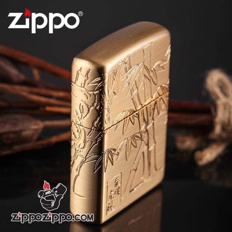 Bật lửa Zippo đồng khắc hổ bao quanh