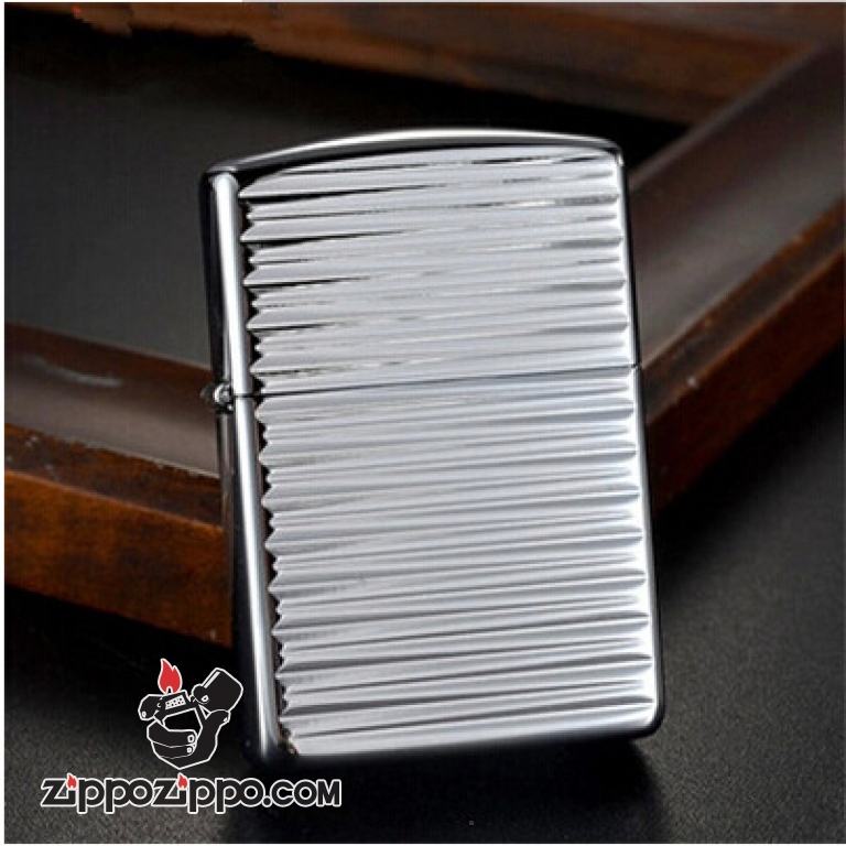 Bật lửa Zippo khắc sâu hoa văn xước ngang