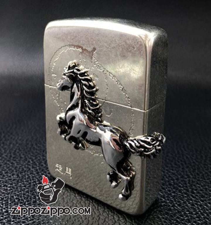 Bật lửa ZIppo phiên bản 1941 Đúc nổi hình ngựa