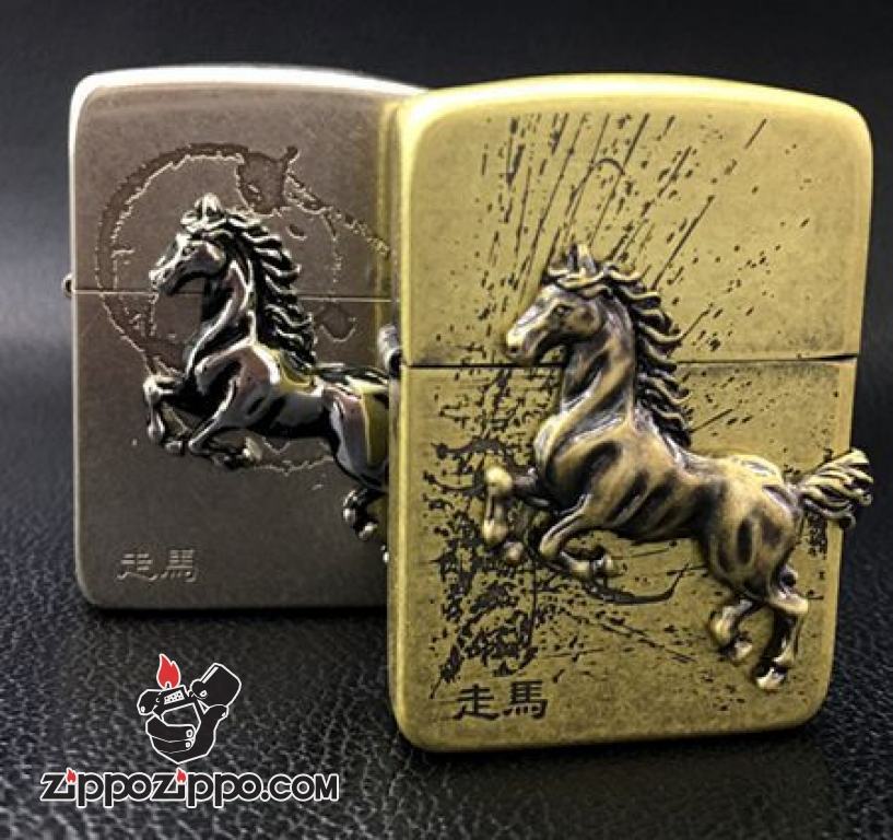 Bật lửa ZIppo phiên bản 1941 Đúc nổi hình ngựa