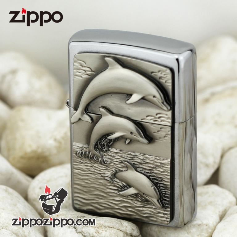 Bật lửa Zippo phiên bản Châu Âu Hình Cá Heo