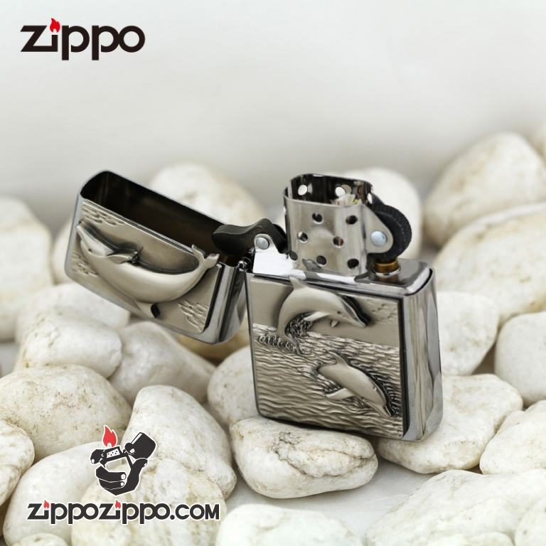 Bật lửa Zippo phiên bản Châu Âu Hình Cá Heo