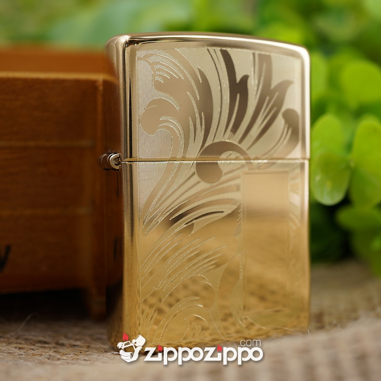 BẬT LỬA ZIPPO ĐỒNG KHẮC HOA VĂN Ý