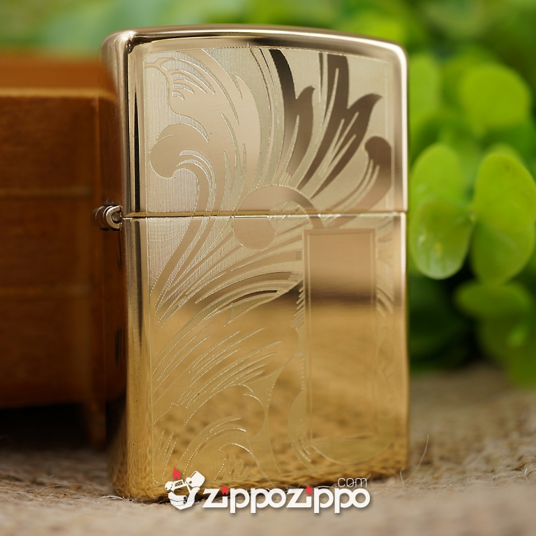BẬT LỬA ZIPPO ĐỒNG KHẮC HOA VĂN Ý