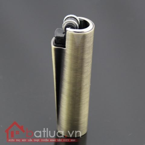 Bật lửa CLIPPER hình trụ đồng đánh đá khắc hoa cách điệu