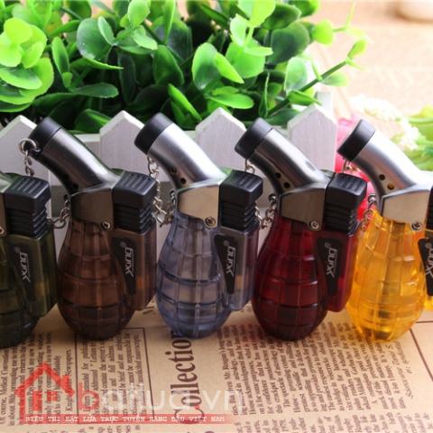 Bật lửa khò súng kiểu dáng trái lựu đạn nhiều màu sắc