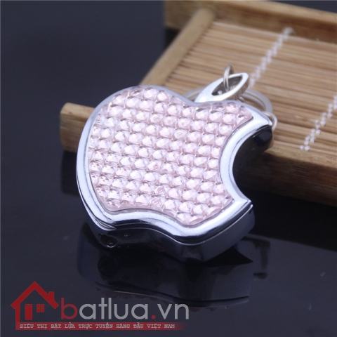 Bật lửa móc treo chìa khóa hình quả táo căn dở đính đá